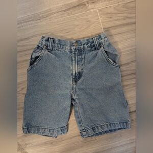 Vintage Route 66 Authentic Original Size 6 Kids Blue Denim Shorts Cargo Carpente